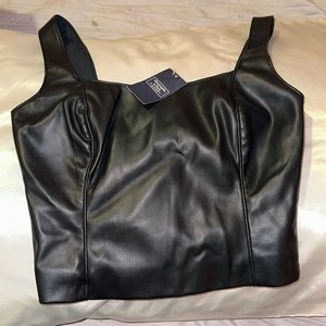 Abercrombie and Fitch Black Leather Top